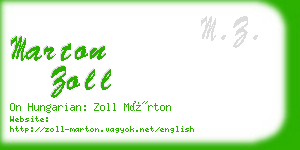 marton zoll business card
